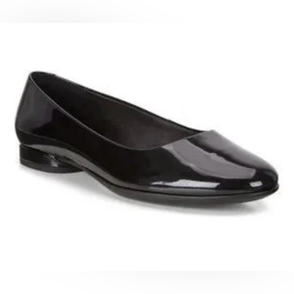 7-7.5 Ecco Anine Women’s Ballet Flats Black Patent Leather - Picture 2 of 6